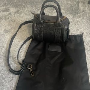 Alexander Wang Pebbled Lambskin Mini Rockie in Black